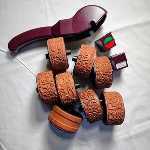 Stampin‎ Up Stampin Around Rotary Wheel Embosser Tool with 8 Pattern Rollers